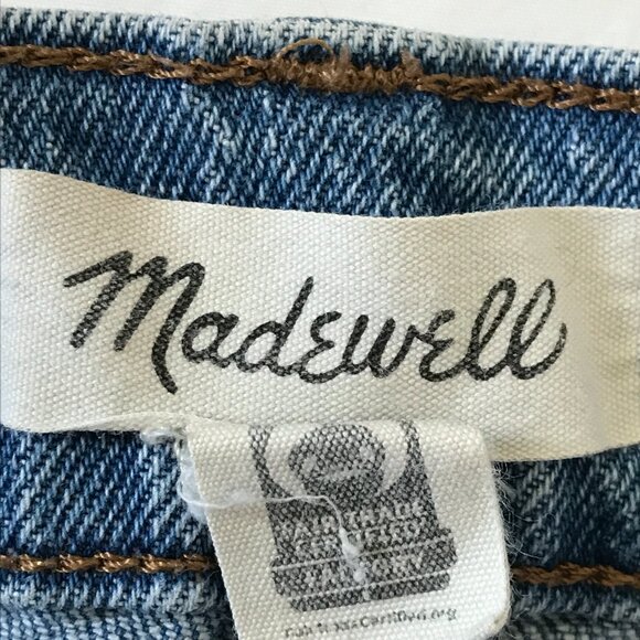 Madewell Perfect Vintage Crop Jean Women size 25P Blue Distressed Raw Hem Grunge - Picture 3 of 14